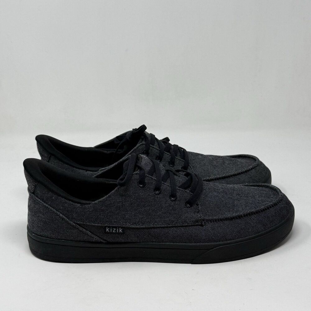 Kizik Porto Sneakers Mens 12 W Wide Black Heather HandsFree Slip In Shoes